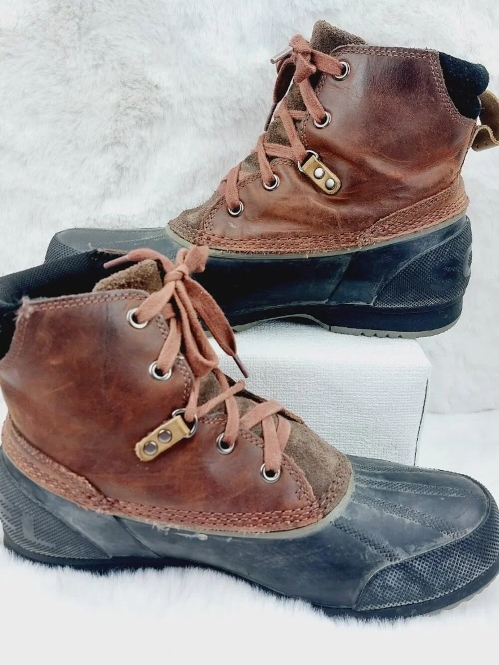 Sorel Men's Brown Black Ankeny Waterproof Classic Ankle Duck Winter Boot Size 9